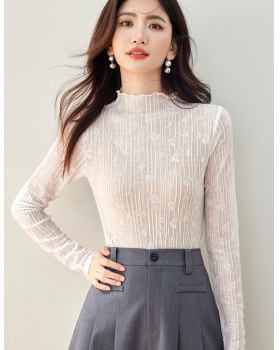 Wool lace tops thin small shirt for women