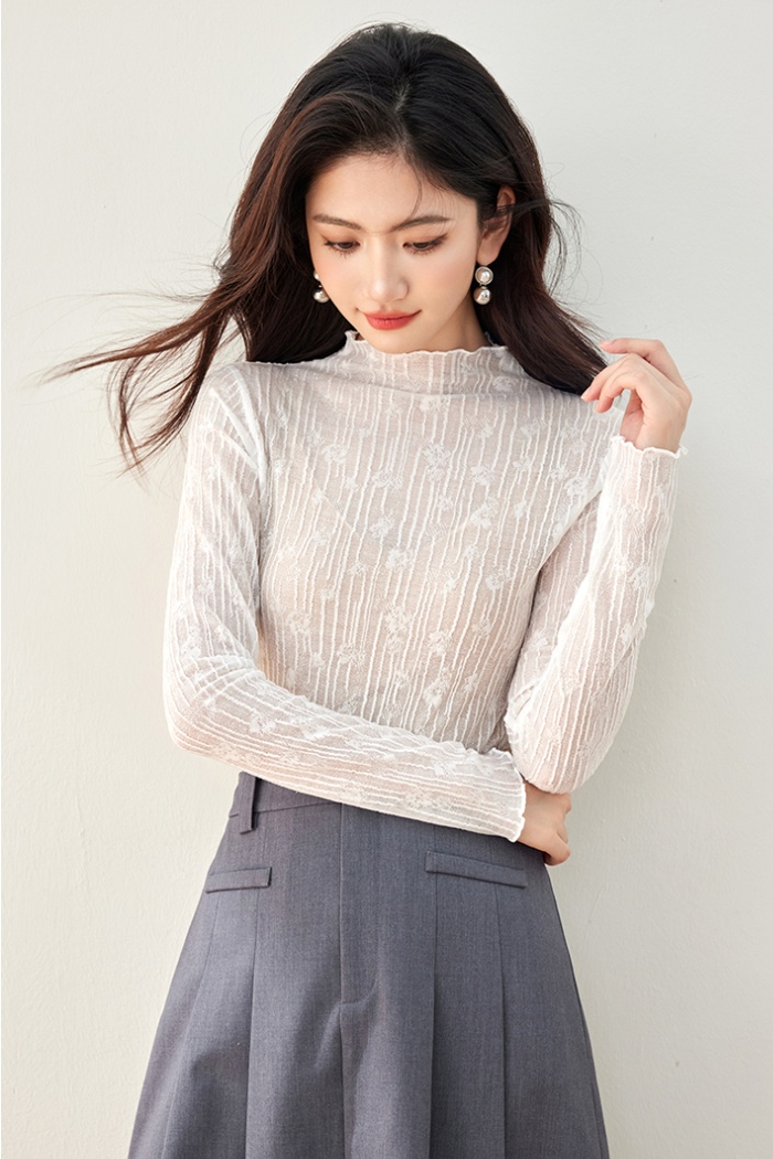 Wool lace tops thin small shirt for women