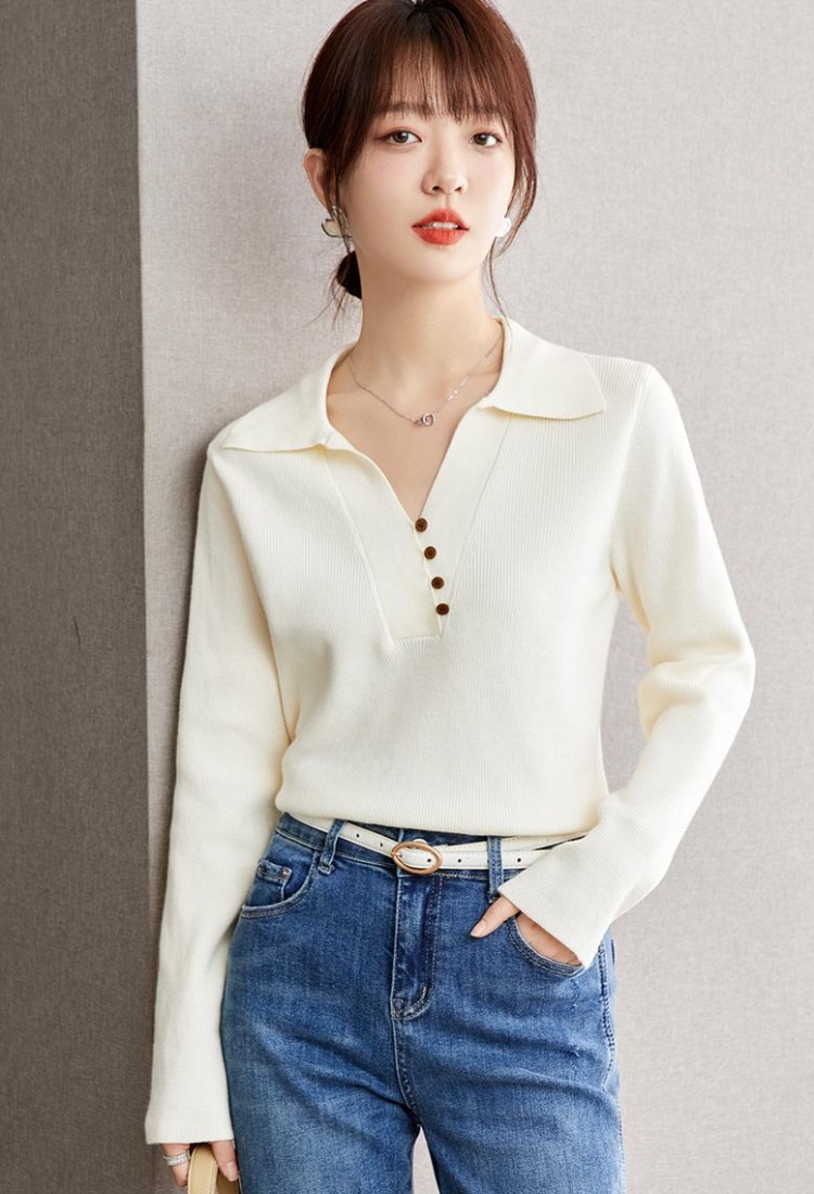 France style temperament apricot sweater for women