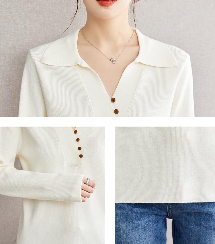 France style temperament apricot sweater for women