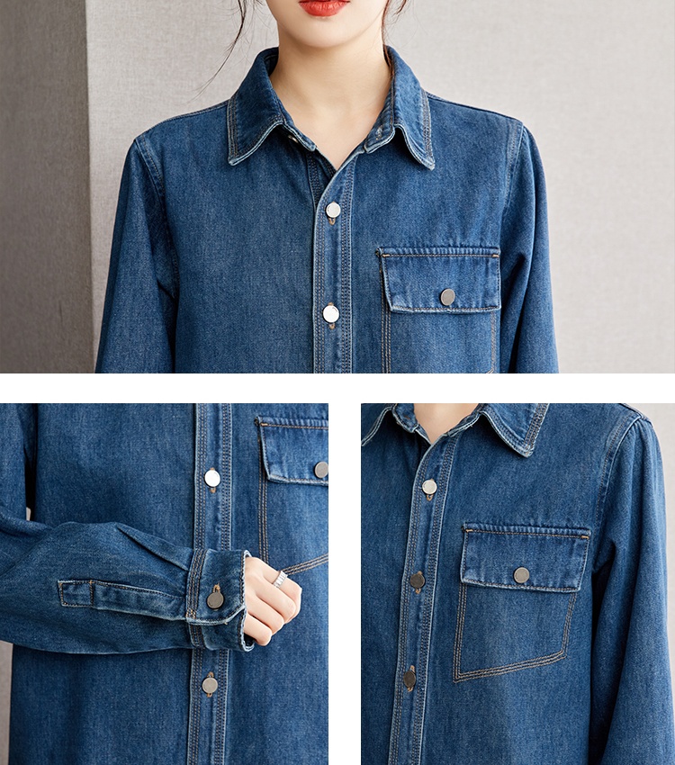 Pocket autumn denim shirt