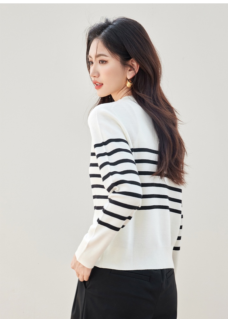 Mixed colors sweater simple cardigan for women