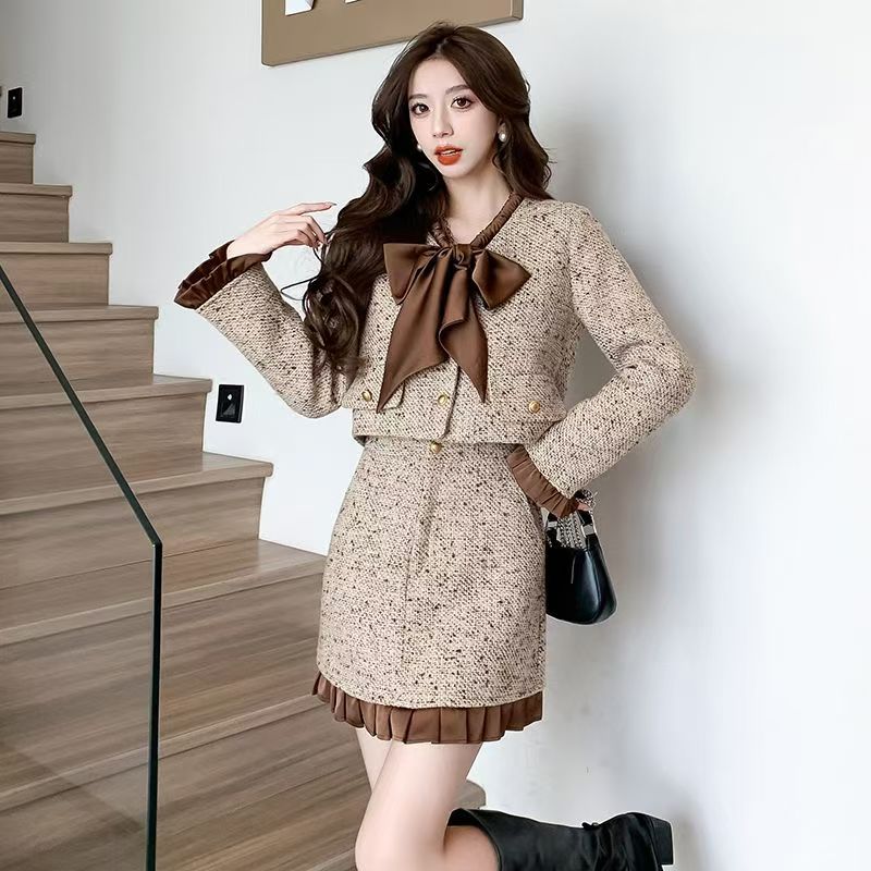 Chanelstyle skirt fashion jacket 2pcs set for women