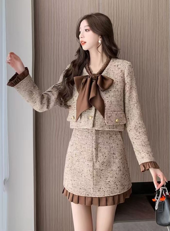 Chanelstyle skirt fashion jacket 2pcs set for women