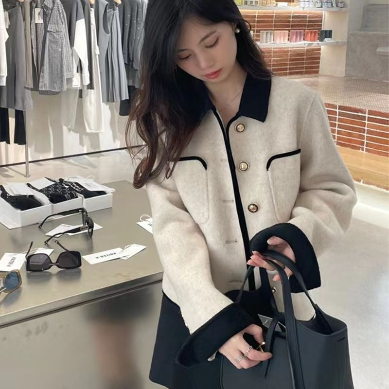 Spring and autumn short woolen coat small fellow coat