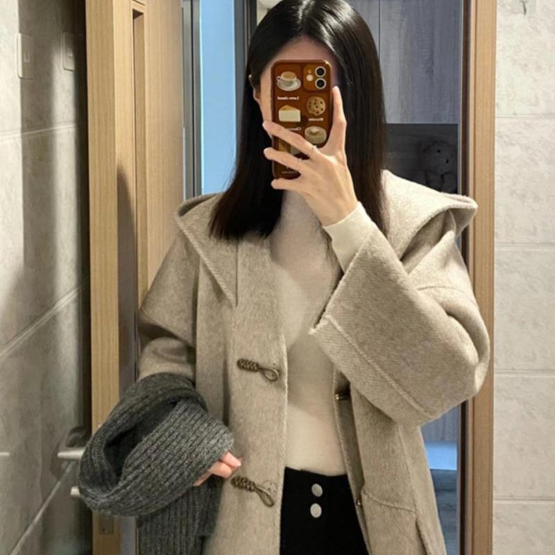 Short thick coat temperament woolen coat for women