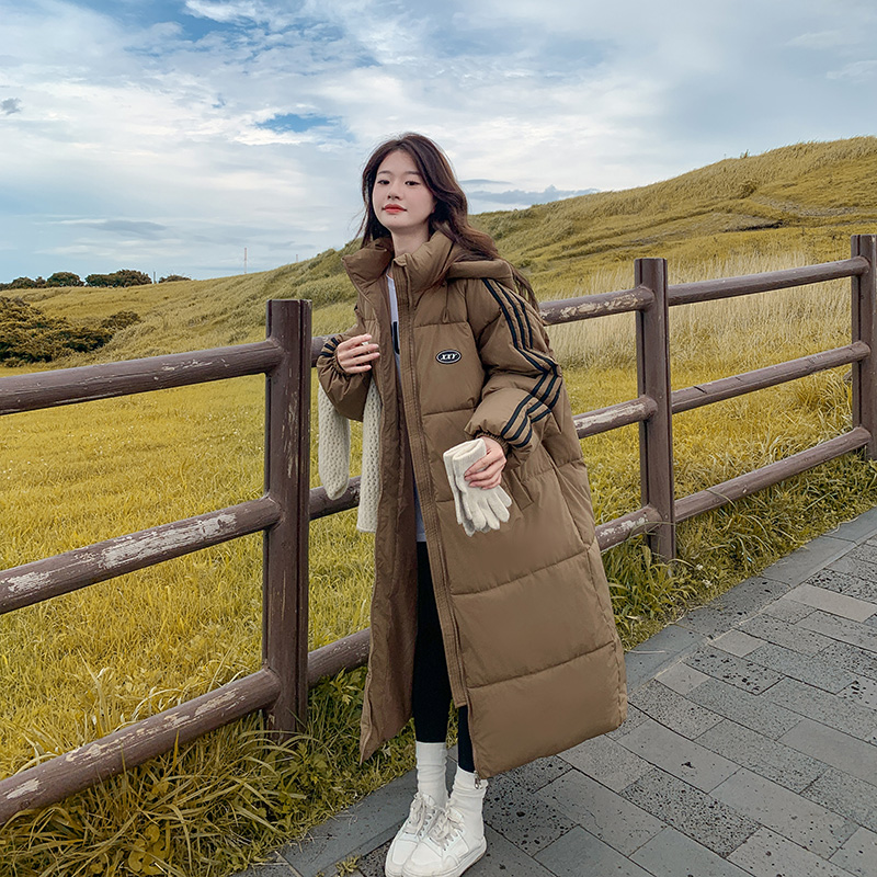 Winter hooded Korean style long Casual cotton coat