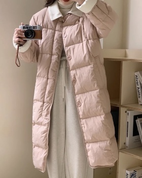 Lapel Korean style down coat thick coat for women