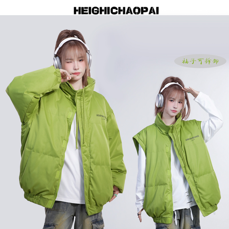 Student down cotton coat removable niche bread clothing