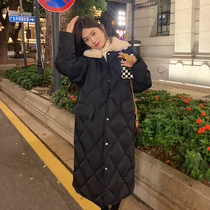 Long quilted coat Korean style cotton coat for women