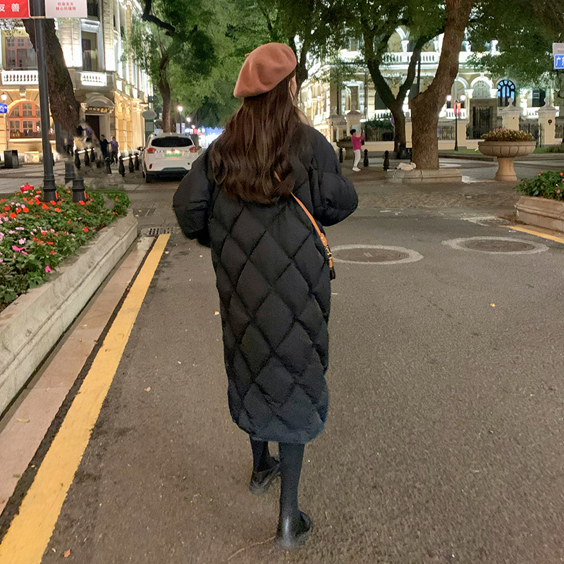 Long quilted coat Korean style cotton coat for women