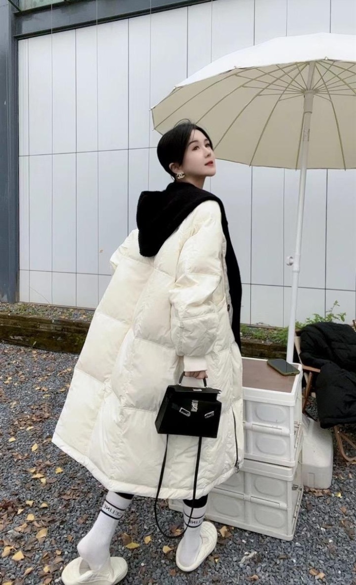 Long Korean style winter cotton coat down thick coat