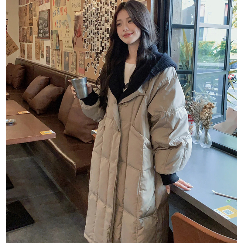 Long Korean style winter cotton coat down thick coat