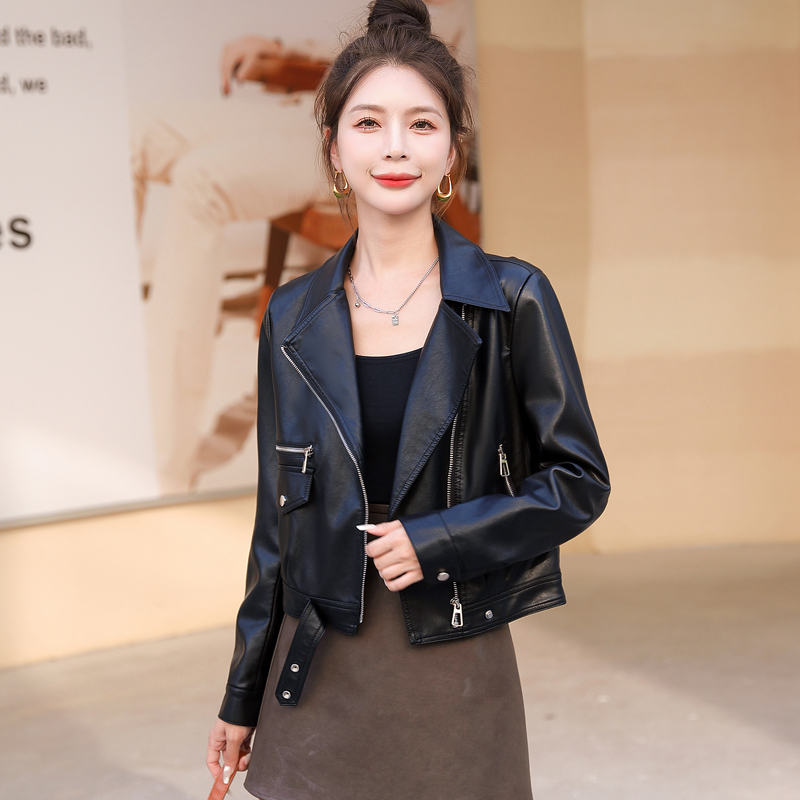 Autumn PU leather coat Casual coat