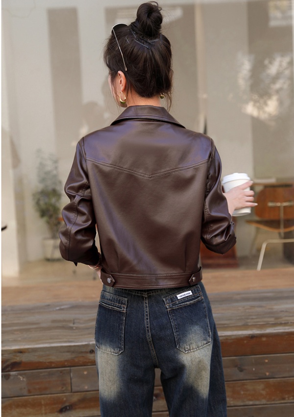 Autumn PU leather coat Casual coat