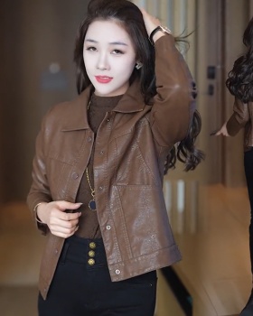 Autumn coat Western style leather coat for women