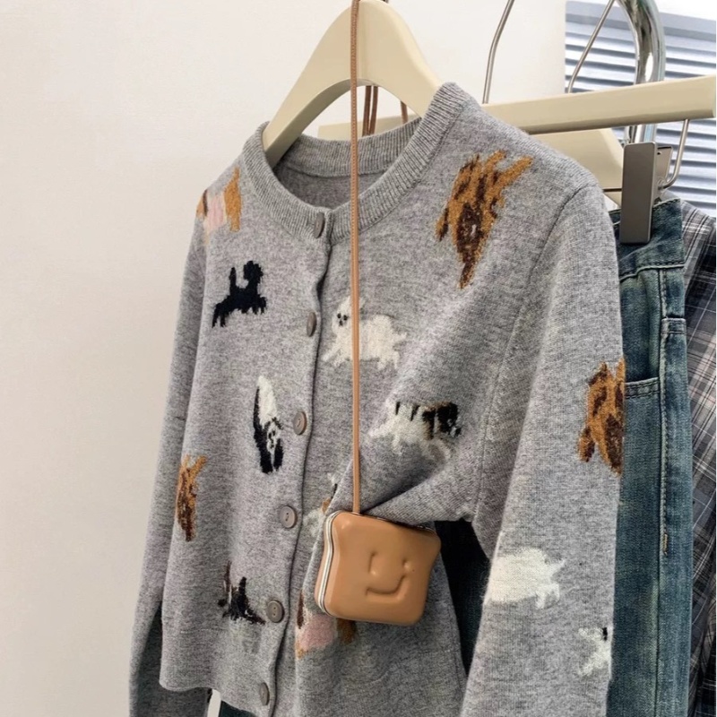 Dog lazy sweater autumn and winter short coat for women