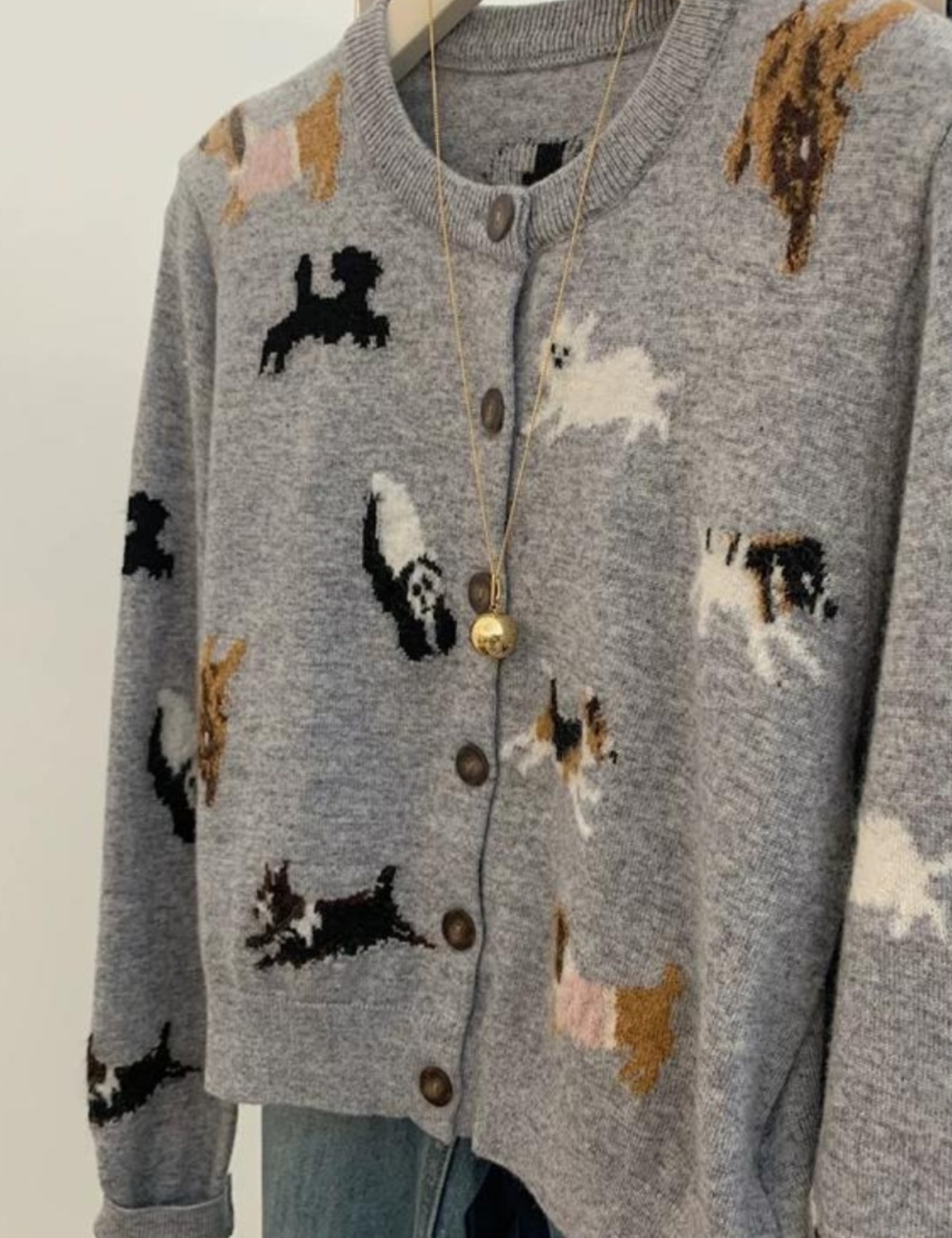 Dog lazy sweater autumn and winter short coat for women