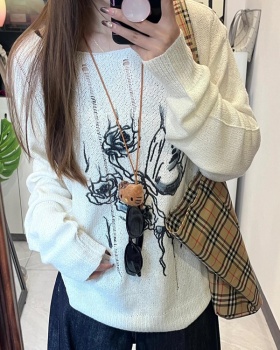 Hollow round neck tops spicegirl autumn sweater for women