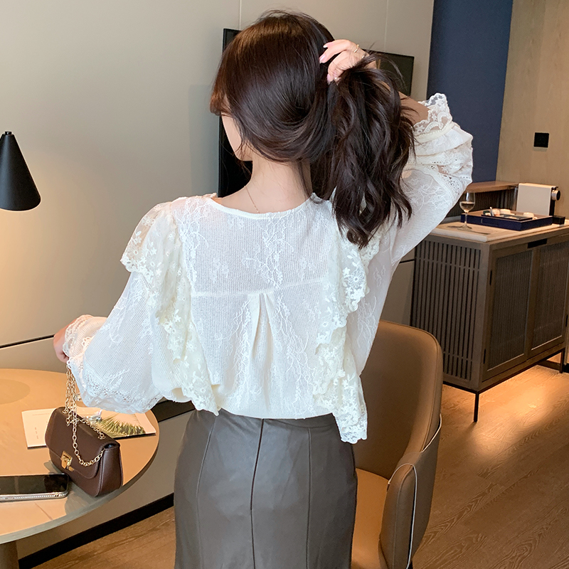 Autumn V-neck shirts long sleeve bottoming shirt for women