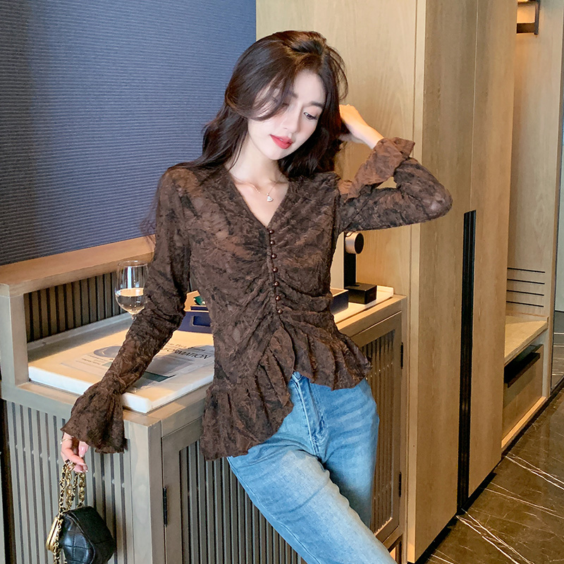 Long sleeve shirt bottoming shirt for women