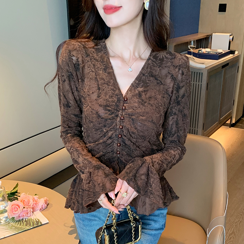 Long sleeve shirt bottoming shirt for women