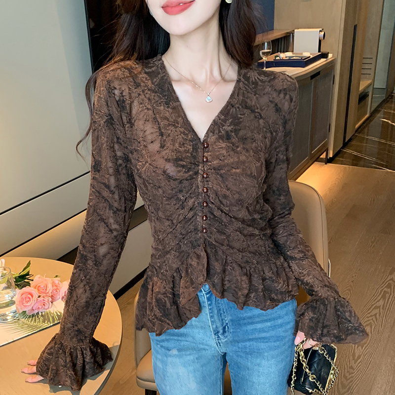 Long sleeve shirt bottoming shirt for women