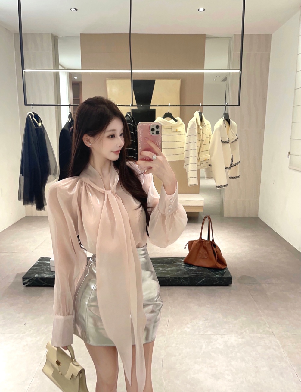 Ladies durian tender niche puff sleeve shirt