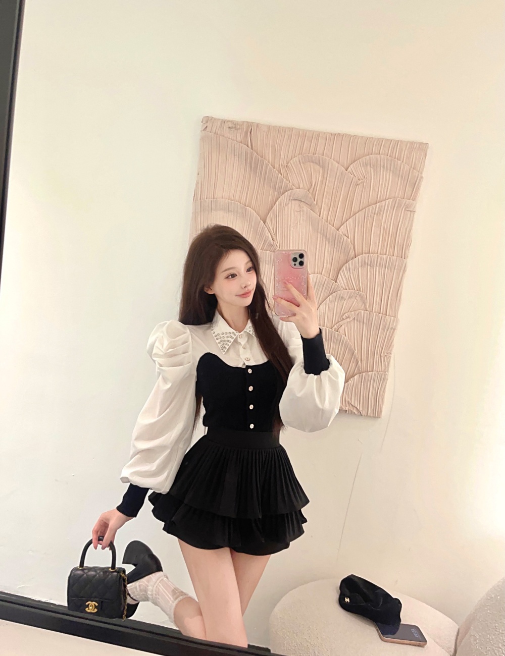 Spicegirl cake Pseudo-two short skirt 2pcs set