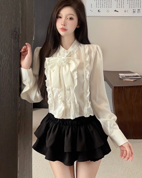 Flowers shirt short skirt 2pcs set for women