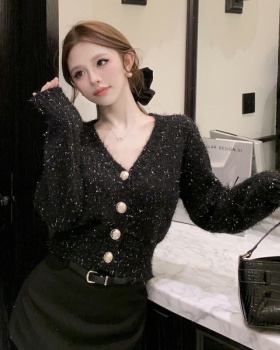 Winter V-neck cardigan France style liangsi coat