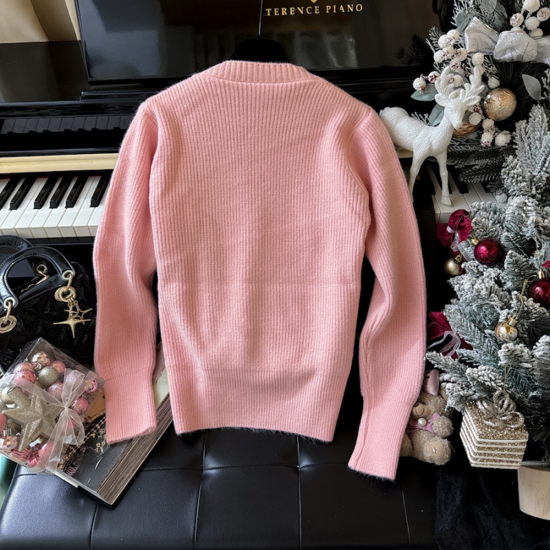 Autumn and winter bow show young sweater for women