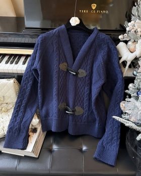 Pocket all-match cardigan knitted fashion coat