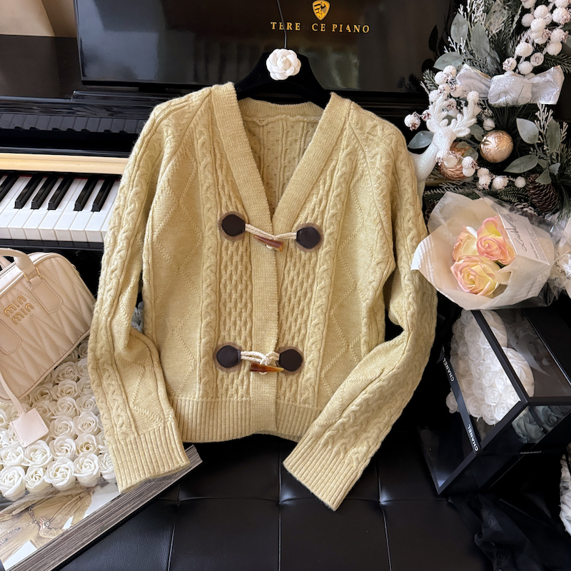 Pocket all-match cardigan knitted fashion coat