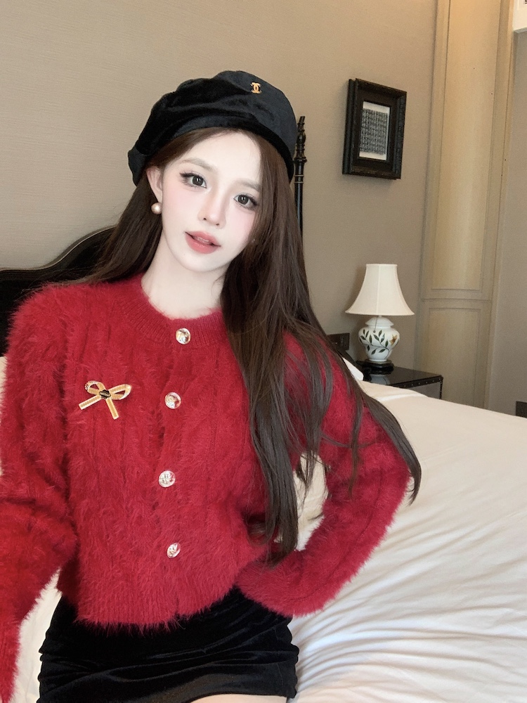 Autumn and winter knitted tops hippocampal hair sweater