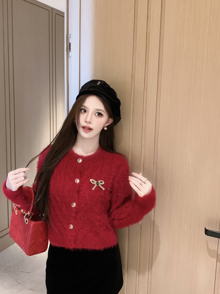 Autumn and winter knitted tops hippocampal hair sweater