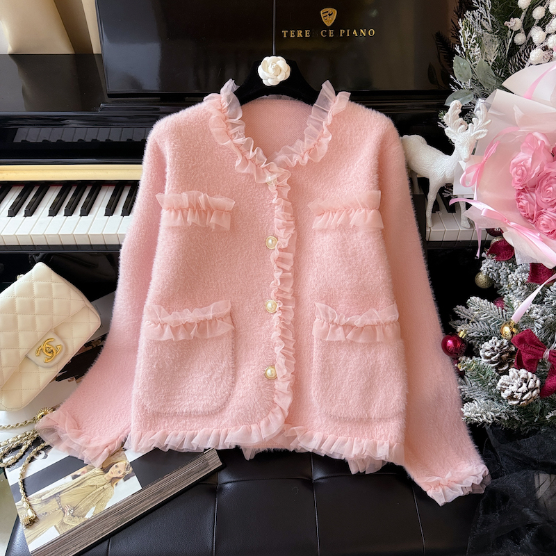 Chanelstyle knitted coat autumn and winter cardigan for women