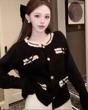 Splice lace sweater sweet autumn and winter cardigan