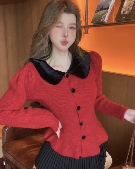 Unique sweater mixed colors coat for women