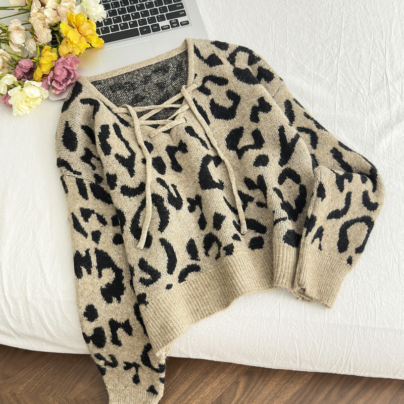 Casual threading rope tops personality sweater for women