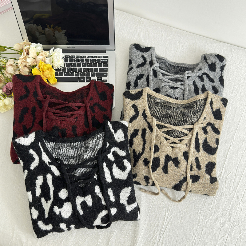 Casual threading rope tops personality sweater for women