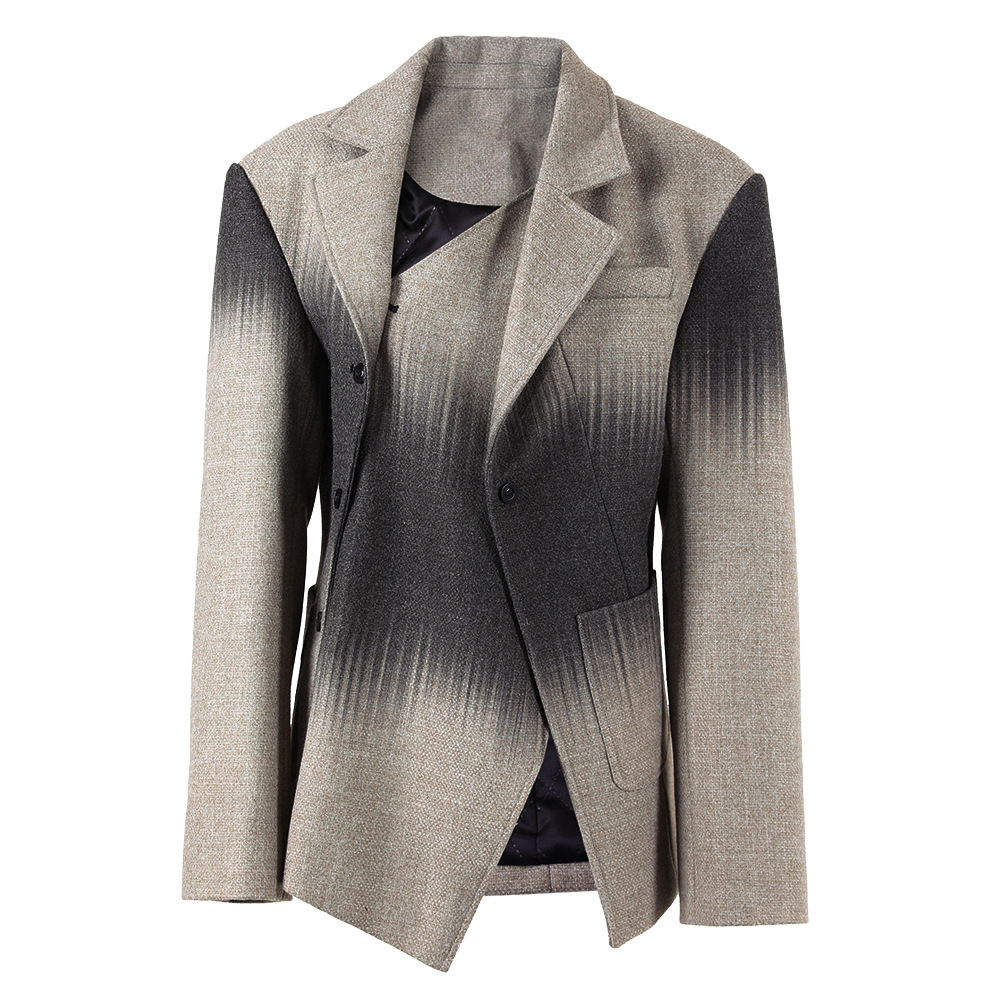 Pseudo-two business suit woolen coat for women