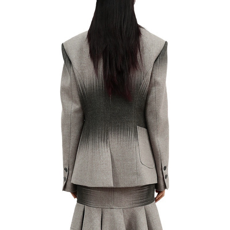 Pseudo-two business suit woolen coat for women