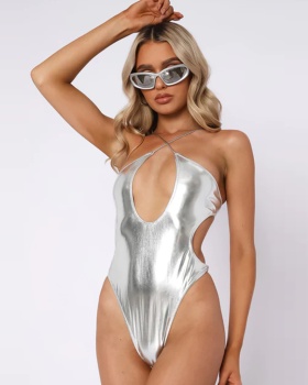 Integrated bandage glossy European style swimwear