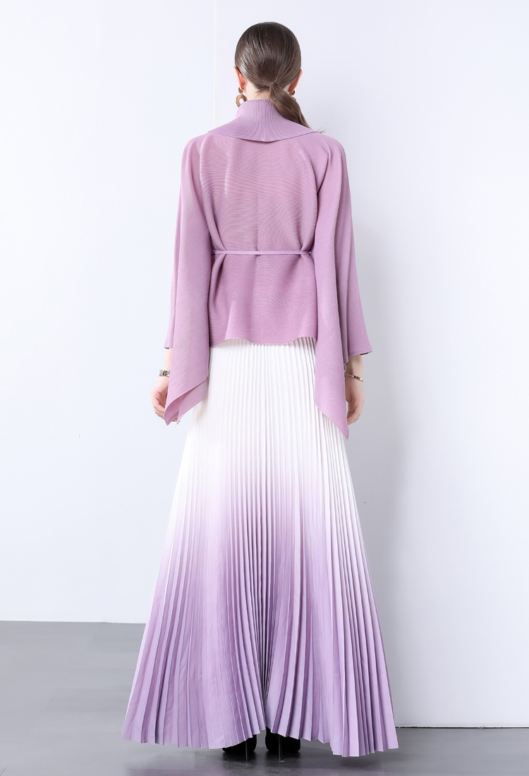 Blooming frenum pleated skirt gradient Pleats Please jacket