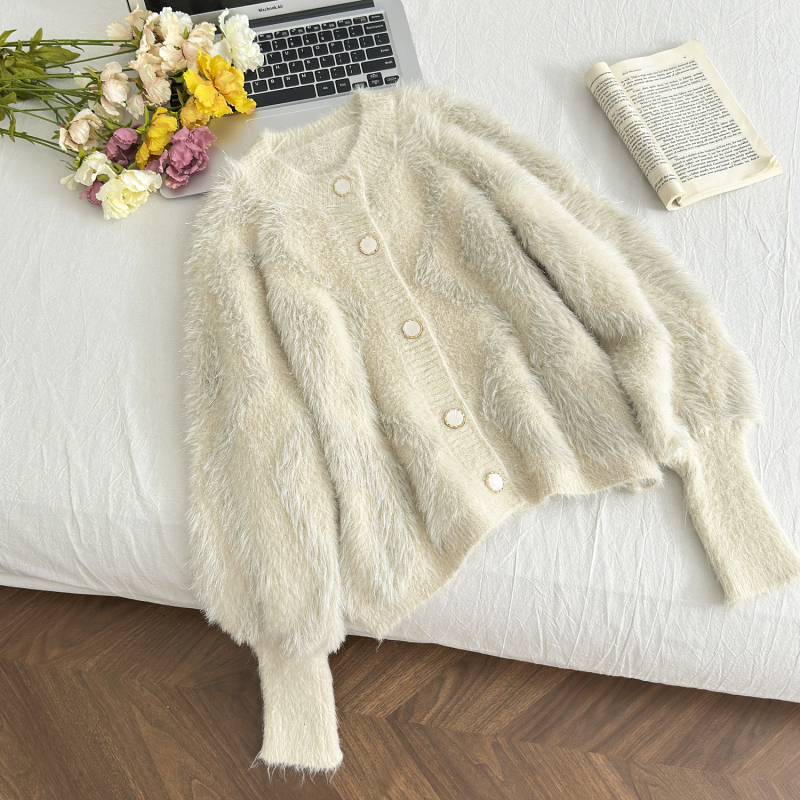 Lazy ladies sweater temperament knitted cardigan