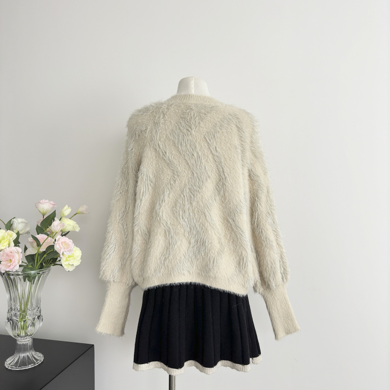 Lazy ladies sweater temperament knitted cardigan