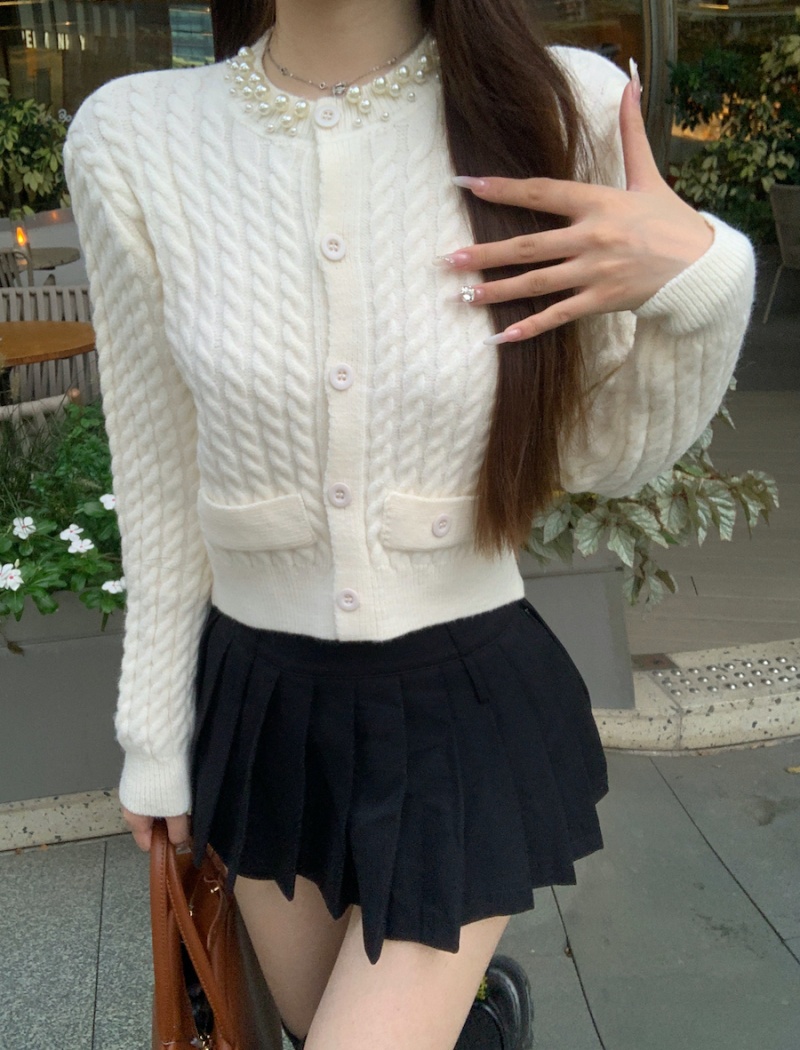 France style wool tops knitted cardigan for women