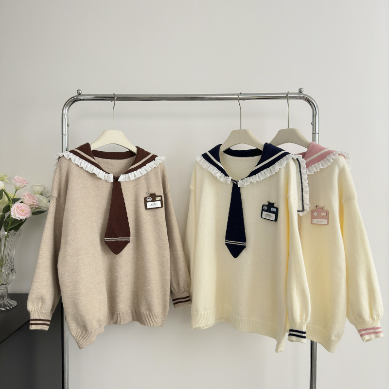 Loose niche sweater sweet show young tops for women