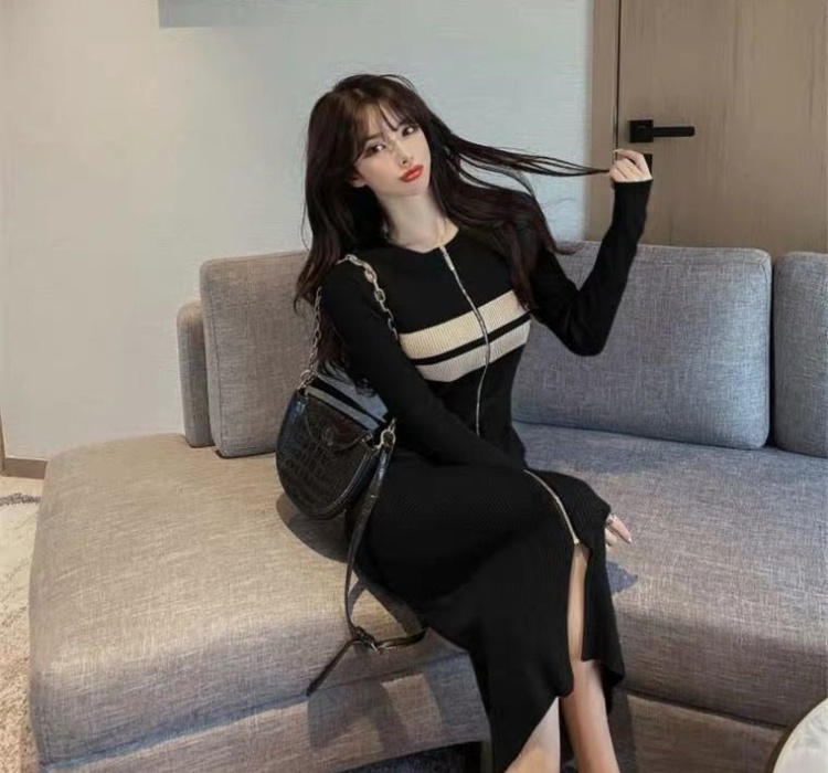 Slim long sweater autumn and winter dress for women